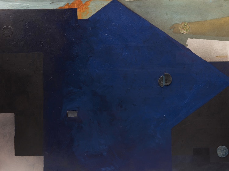 Artwork by Otto Donald Rogers, Blue Quadrilateral