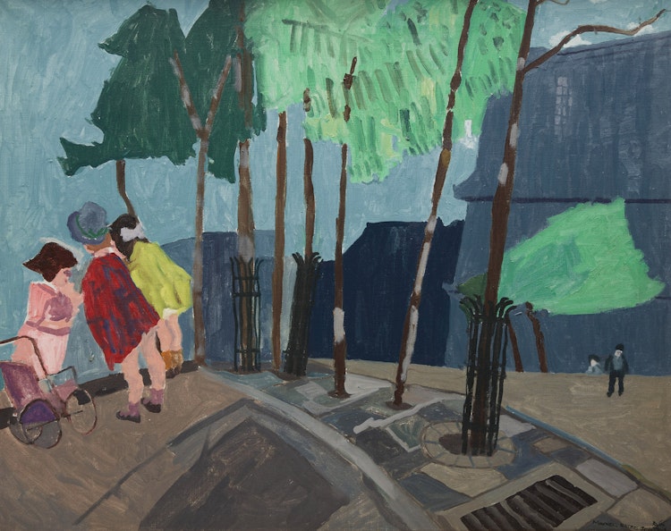 Artwork by Maxwell Bennett Bates, Untitled (City Street Scene)