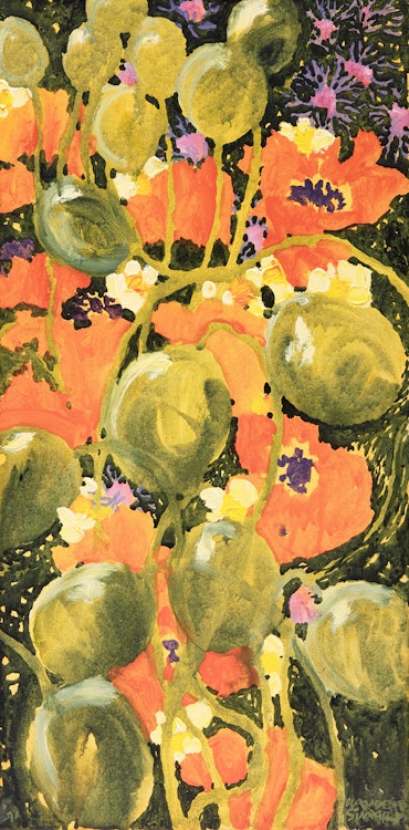 Artwork by Claude A. Simard, Pavots rouges de juin