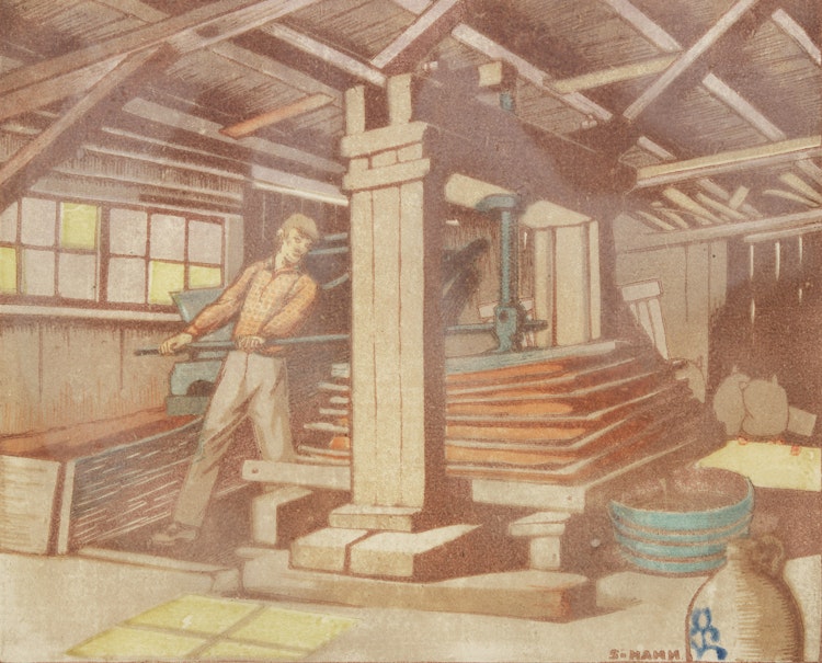 Artwork by Sylvia Hahn, The Cider Mill