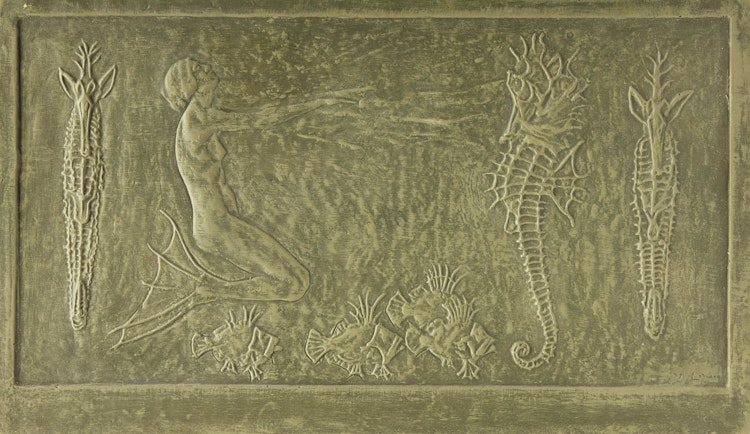 Artwork by Frances Loring, Mermaid and Seahorses, c. 1921