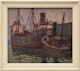 Thumbnail of Artwork by George Paginton, Freighters, Toronto Harbour, 1931