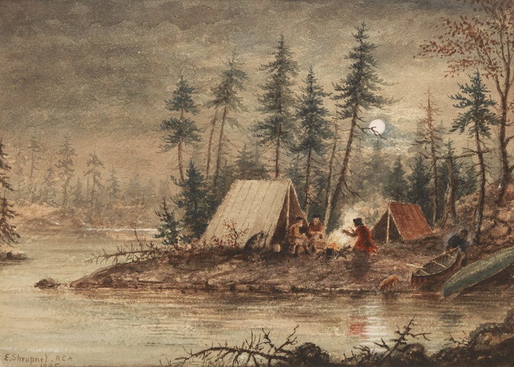 Artwork by Edward Scrope Shrapnel, Untitled (Around the Camp Fire)
