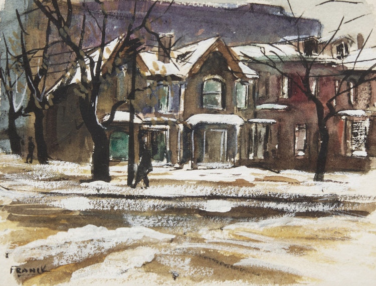 Artwork by Albert Jacques Franck, Old St. Patrick Street; Wet Snow