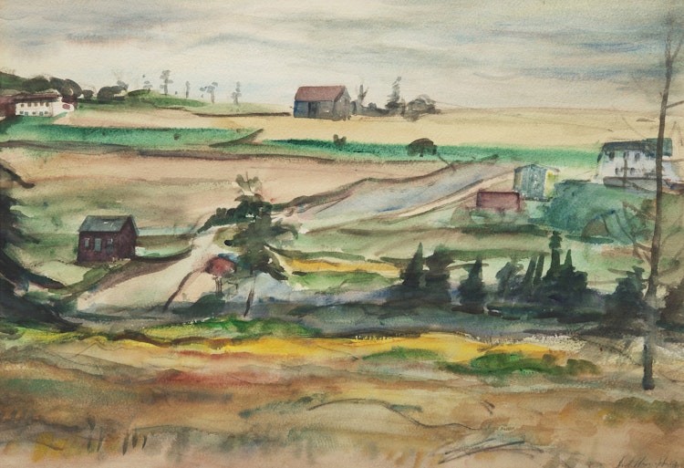 Artwork by Jack Weldon Humphrey, Farm Near St.John, New Brunswick, 1959