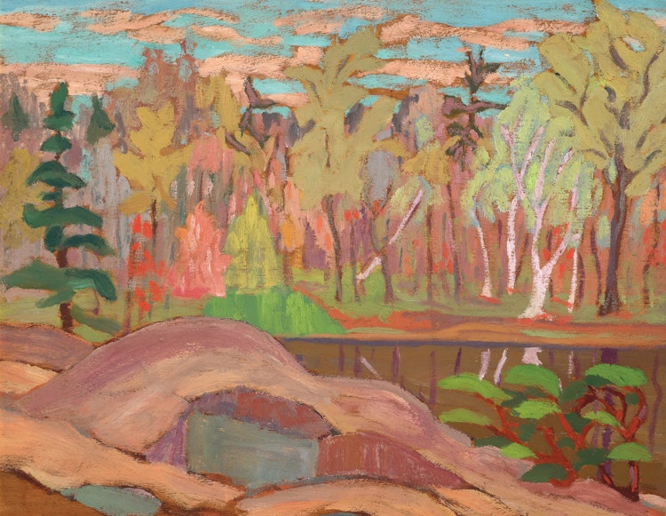 Artwork by Frederick Grant Banting, Forest Pool, Spring Day