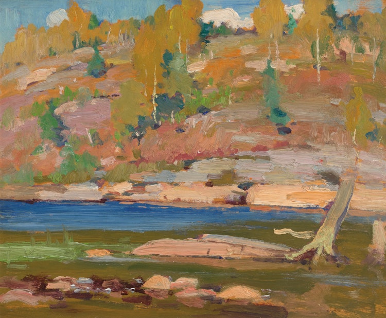 Artwork by John William Beatty, Early Autumn, Canoe Lake, circa 1922