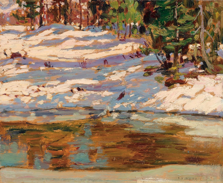 Artwork by Alexander Young Jackson, Reflections in the Creek, circa 1914