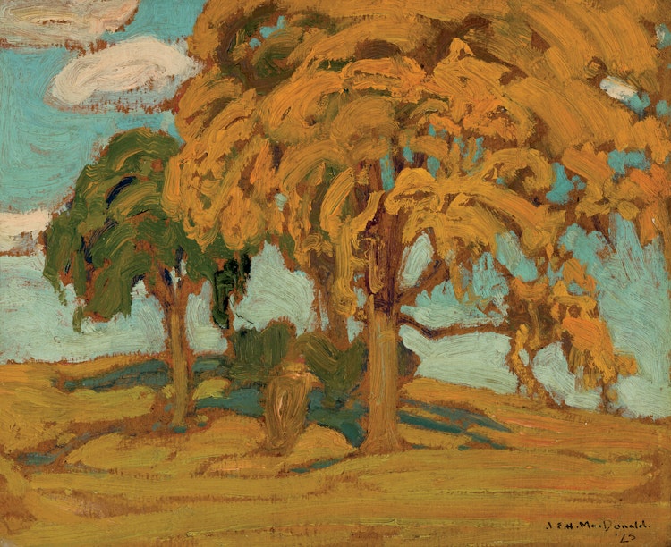 Artwork by James Edward Hervey MacDonald, October Elms, 1923
