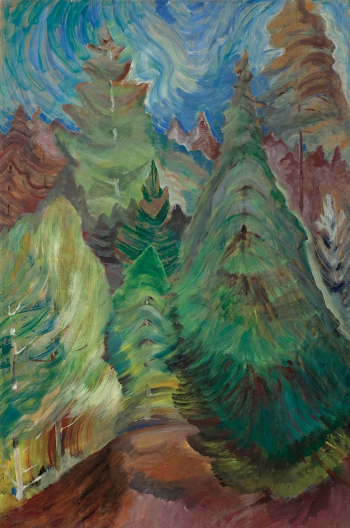 Artwork by Emily Carr, Fir Trees, circa 1935
