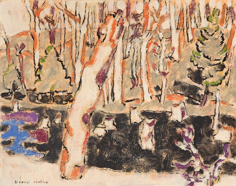 Artwork by David Brown Milne, Stumps in the Swamp (recto); Hillside Near Palgrave (verso), circa 1932