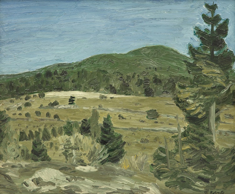 Artwork by William Goodridge Roberts, Field and Hills, Bright Day