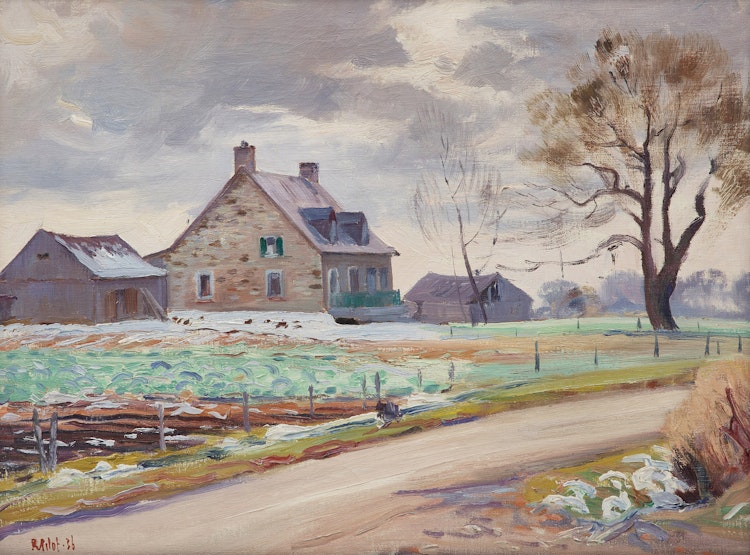 Artwork by Robert Wakeham Pilot, First Snow, Senneville, P.Q.