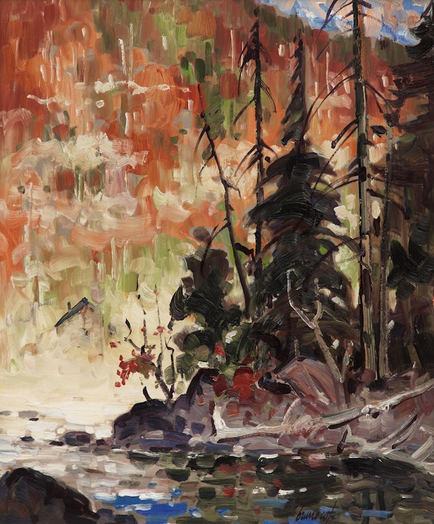 Artwork by Bruno Côté, Misty on the River