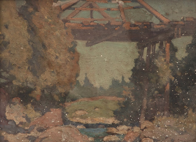 Artwork by John William Beatty, The Bridge at the Devil's Elbow
