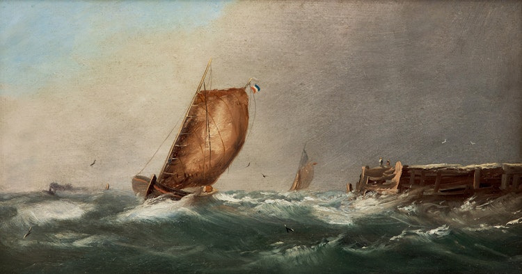 Artwork by George Clarkson Stanfield, Fishing Boats on the North Sea