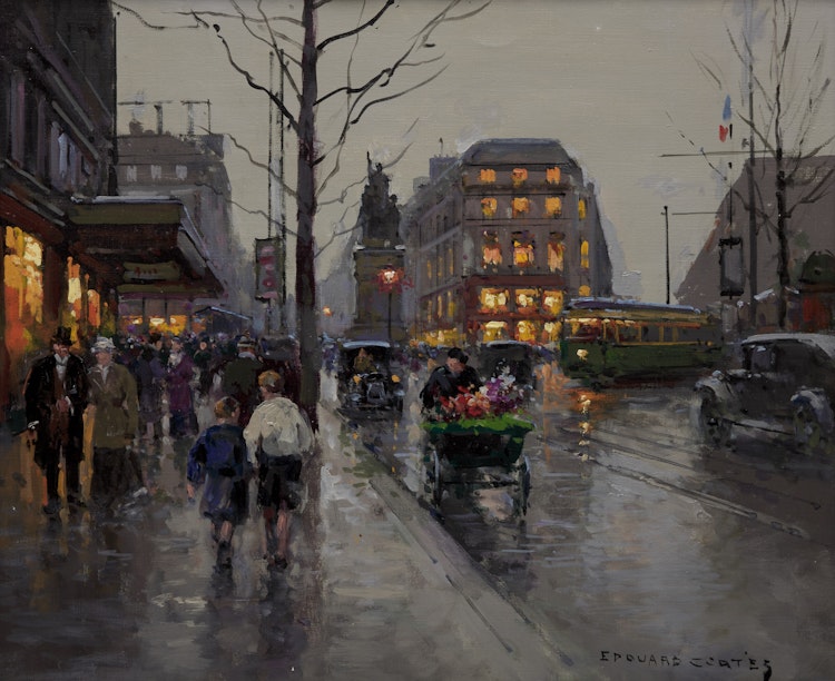 Artwork by Edouard Léon Cortès, Place Clichy