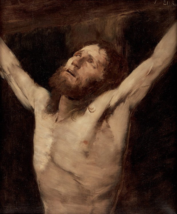 Artwork by Mihály Munkácsy, Study of the Head and Upper Body of Christ