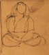 Thumbnail of Artwork by Jamini Roy, Two Sketches of Figures with Text