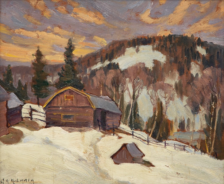 Artwork by George Arthur Kulmala, The Log Barn