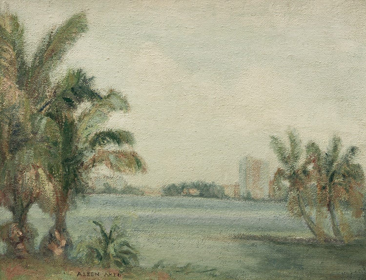 Artwork by Aleen Elizabeth Aked, Untitled (Landscape with Palm Trees)
