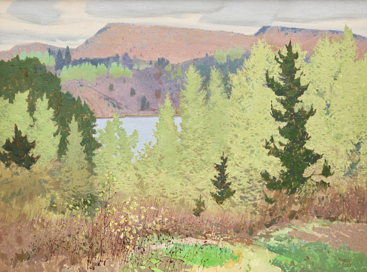 Artwork by Franklin Arbuckle, Autumn Tamaracks, 1987