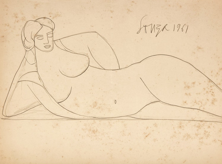 Artwork by Francis Newton Souza, Reclining Nude