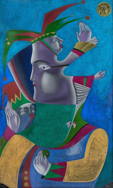 Artwork by Mihail Mikhailovich Chemiakin, Portrait of V. Nijinsky XXVI