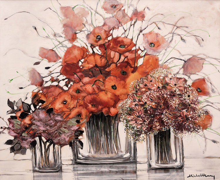 Artwork by Michel Henry, Coquelicots et cristal