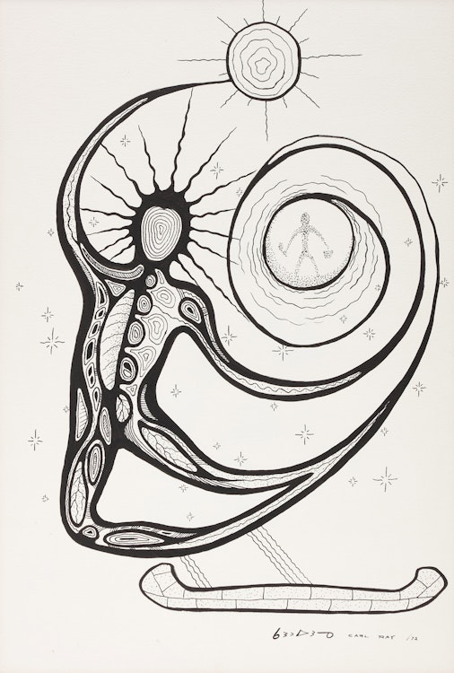 Artwork by Carl Ray, Untitled (Figure with Sun)
