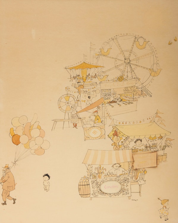 Artwork by Oscar Cahén, At the Fair