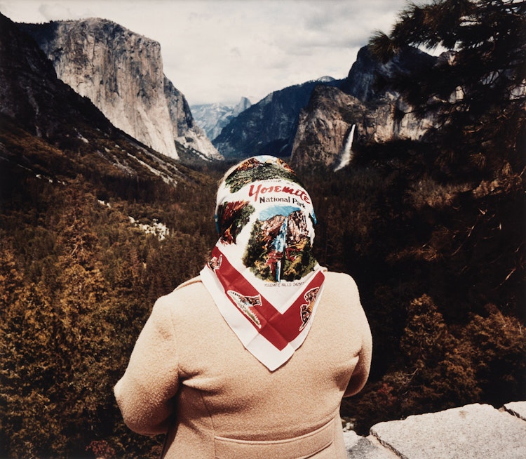 Artwork by Roger Minick, Woman with Scarf at Inspiration Point, Yosemite National Park