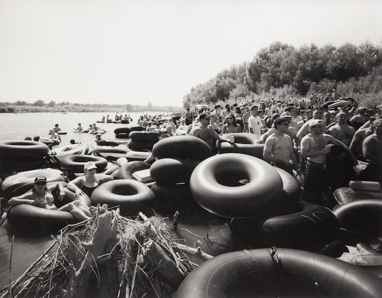 Artwork by Geoffrey Fricker, Inner Tubes on Labour Day, Sacramento River