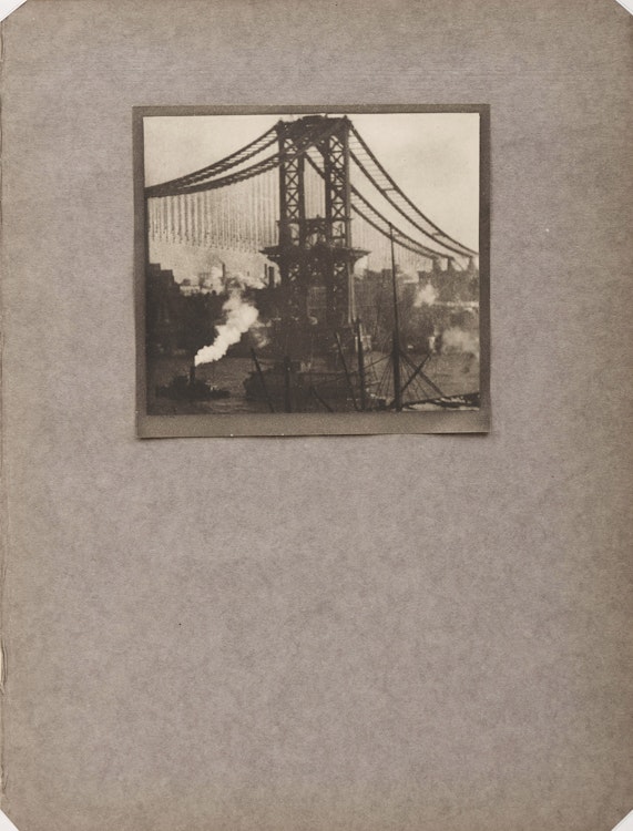Artwork by Alvin Langdon Coburn, The Unfinished Bridge; Ferry Boat, New York City Harbor