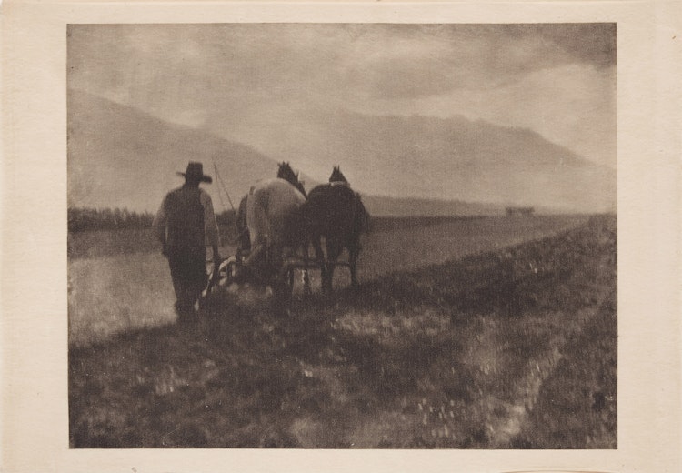 Artwork by Alfred Stieglitz, Ploughing (from Camera Work No. 12, October 1905)