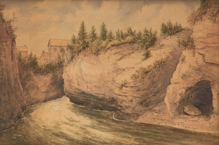 Artwork by John Herbert Caddy, Caves at Elora, Ontario