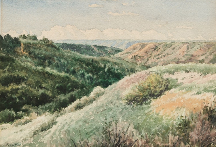 Artwork by Ernest Luthi, Near Fort Qu'Appelle