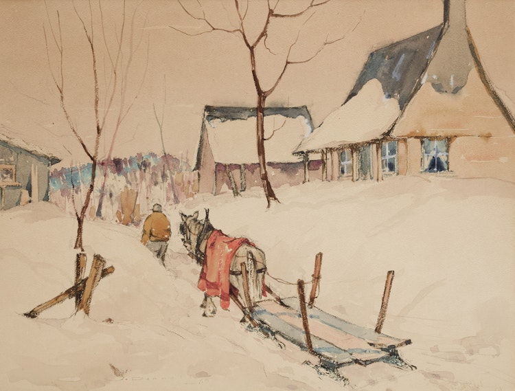 Artwork by James M. Donnell, Untitled (Before the Haul); Untitled (Sleigh in Winter)