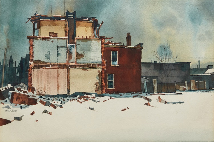 Artwork by Gordon Peters, Augusta Street Demolition (Toronto)