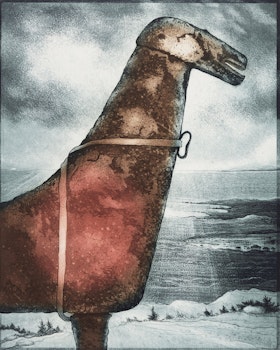 Artwork by David Lloyd Blackwood, John Stokes' Horse, Cape Freels, 2007