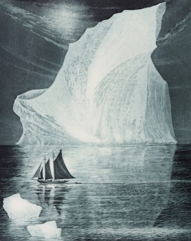 Artwork by David Lloyd Blackwood, The Flora S. Nickerson Down on the Labrador, 1978