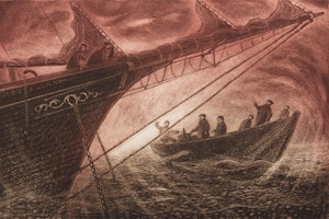 Artwork by David Lloyd Blackwood, Passing Under the Rostellan, 2013