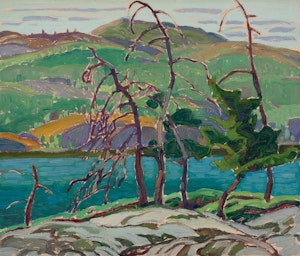 Artwork by Franklin Carmichael, Dead Pines, Cranberry Lake, circa 1932