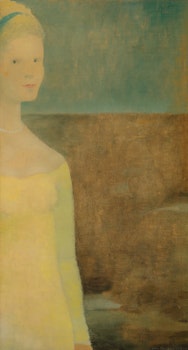 Artwork by Jean Paul Lemieux, Jeune fille en jaune, 1964
