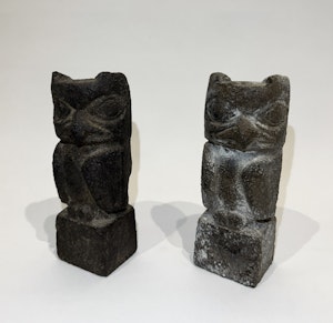 Artwork by Florence Wyle, Two Small Owl Bookends, circa 1927