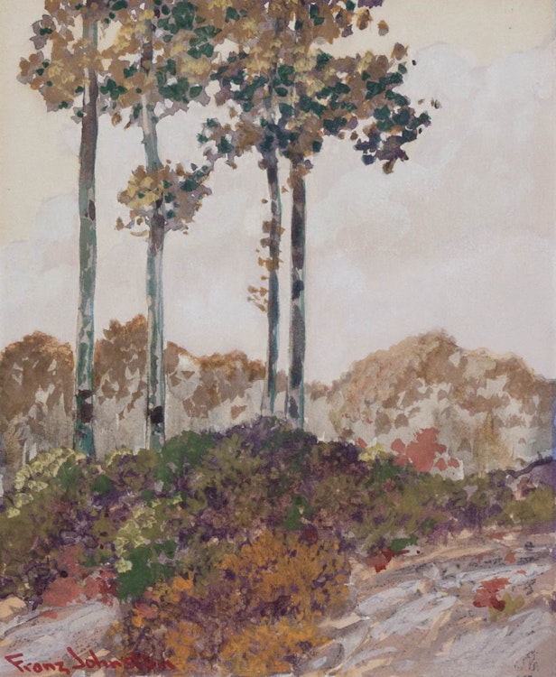 Artwork by Frank Hans Johnston,  Poplars