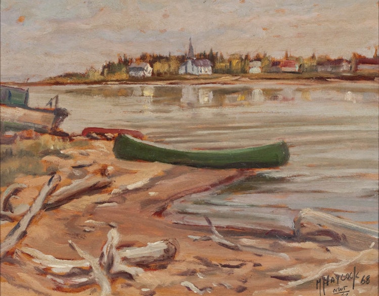 Artwork by Maurice Hall Haycock,  Indian Village-Hay River