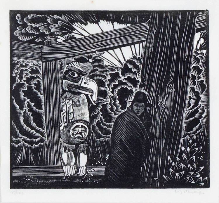 Artwork by Walter Joseph Phillips, Ruin, Tsatsisnukomi