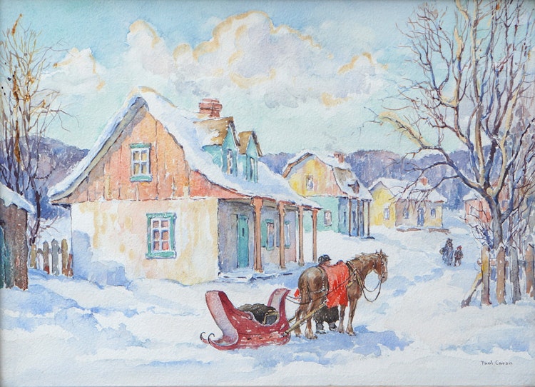 Artwork by Paul Archibald Caron,  House of Wm Brymner, P.R.C.A., Baie St. Paul, P.Q.