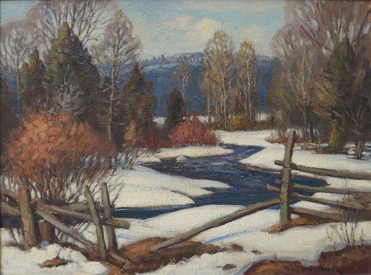 Artwork by Frank Shirley Panabaker,  The Boyne River, Near Alliston